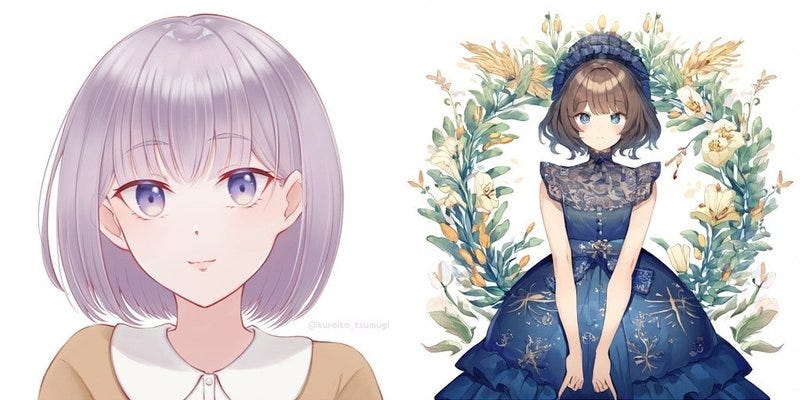 左：自作絵 右：AIイラスト