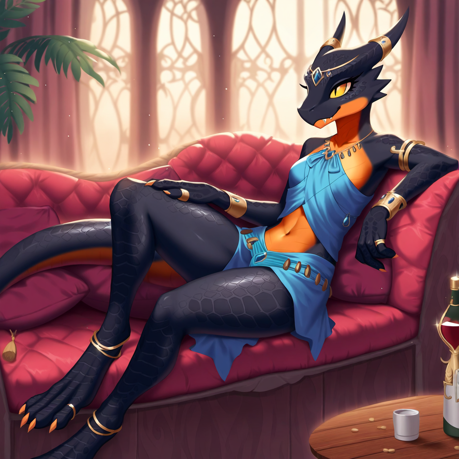 NovelAI Diffusion Furry V1.3 vs V3 comparison for the same prompt.