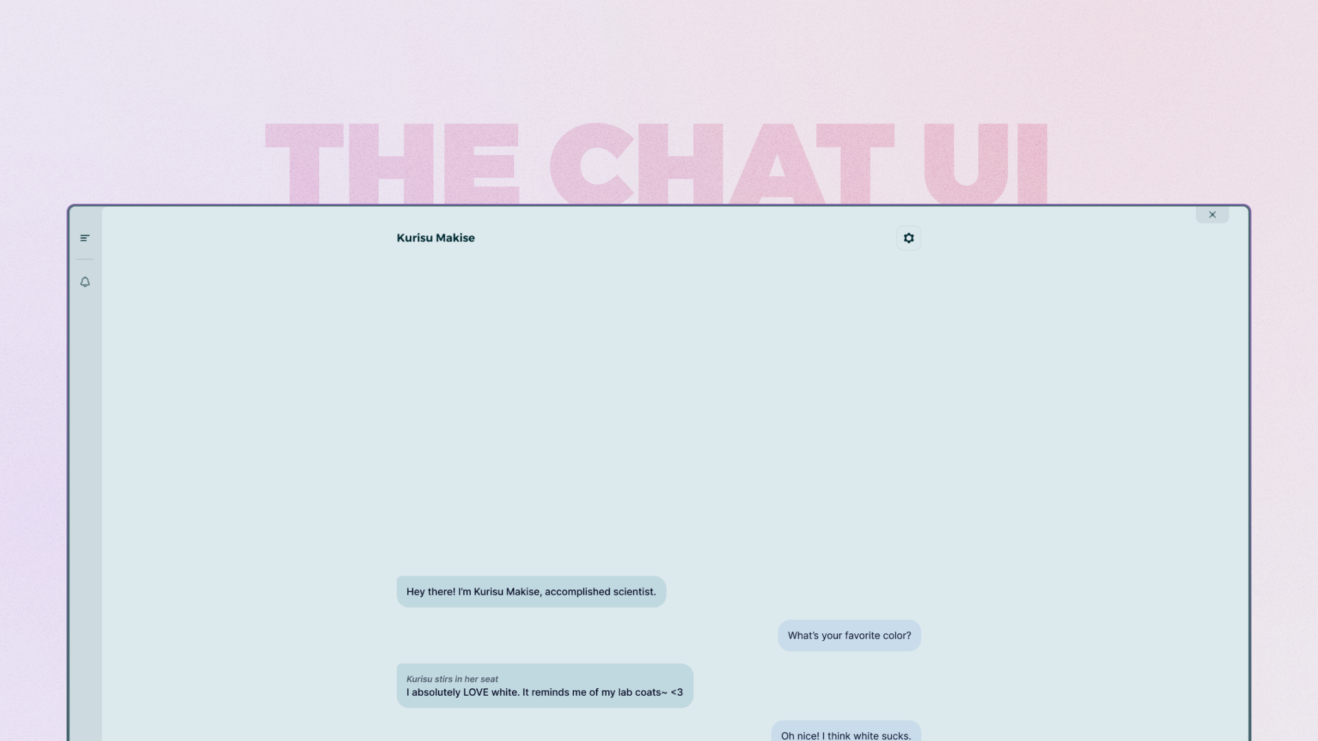 Note: The message text seen on the above design is for demonstration purposes ONLY and not indicative of the quality of the current WIP AI model in the slightest